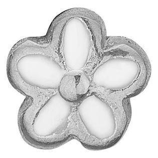 Christina Collect 925 Sterling Silber Blume Kleine Silberblume mit weißer Emaille, Modell 603-S10